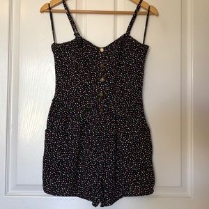 Forever 21 Black Playsuit with Hearts